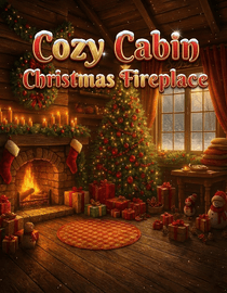 Christmas Cozy Cabin Fireplace ASMR Ambience 4K