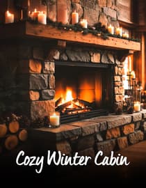 Cozy Winter Cabin with Classic Crackling Fireplace