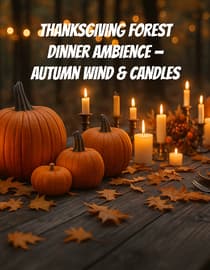 Thanksgiving Forest Dinner Ambience Autumn Wind & Candles 4K ASMR