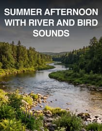Summer Afternoon Ambience with River and bird Sounds for relaxing, stress relief and sleep