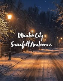 Wind Sounds for Sleeping: Winter Night City Snowfall Ambience